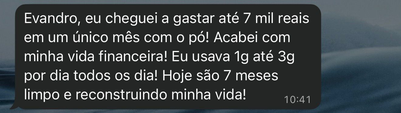 Mensagem sobre sete meses limpo